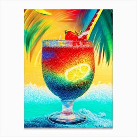 Caribbean Crush Pointillism Cocktail Poster Canvas Print