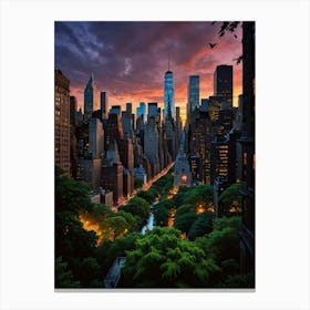 Endless Motion in Manhattan Streets Canvas Print