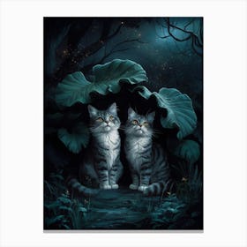 Two Cats In The Forest 1 Canvas Print