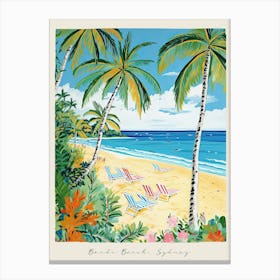 Poster Of Cable Beach, Sydney, Australia, Matisse And Rousseau Style 1 Canvas Print