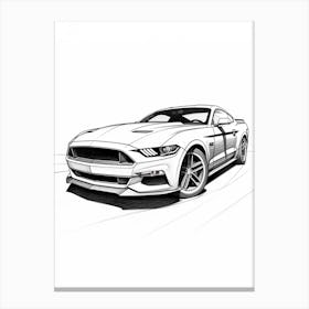 Ford Mustang Line Drawing 29 Canvas Print