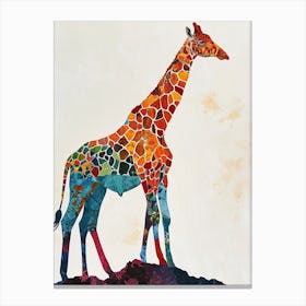 Giraffe On A Hill Illustration 2 Canvas Print