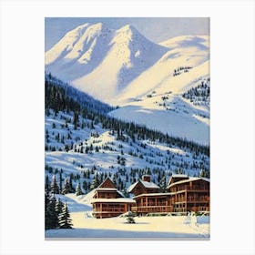 Snowshoe, Usa Ski Resort Vintage Landscape 2 Skiing Poster Canvas Print