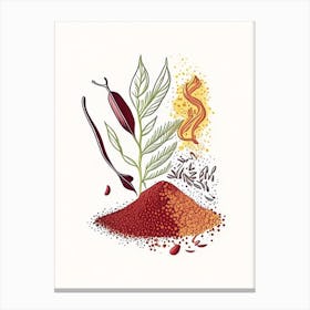 Chili Powder Spices And Herbs Minimal Line Drawing 1 Canvas Print