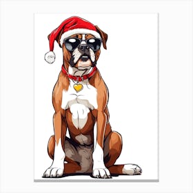 Christmas Boxer Dog Canvas Print