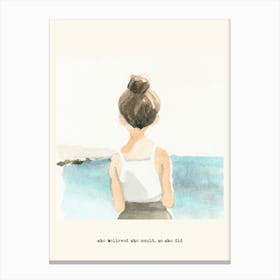 She Believed She Could, So She Did Quote Girl Canvas Print