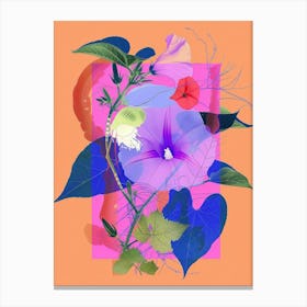 Morning Glory 4 Neon Flower Collage Canvas Print