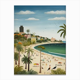 Bondi Beach, Sydney, Australia, Matisse And Rousseau Style 1 Canvas Print