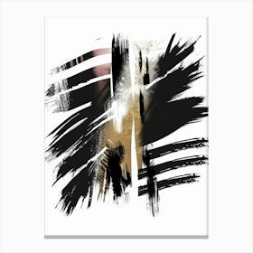 Black And White Brushstrokes 1 Canvas Print