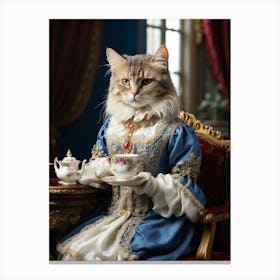 Cat In Victorian Costume Canvas Print