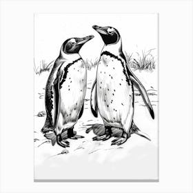 King Penguin Squabbling Over Territory 2 Canvas Print