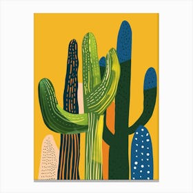Saguaro Cactus Minimalist Abstract Illustration 2 Canvas Print