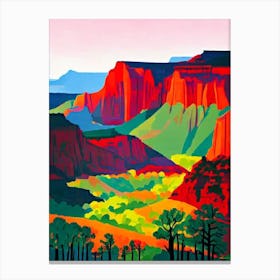 Zion National Park1 United States Of America Abstract Colourful Canvas Print