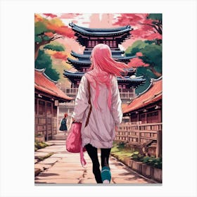 Pink Haired Girl 1 Canvas Print