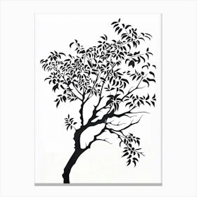 Peach Tree Simple Geometric Nature Stencil 3 Canvas Print