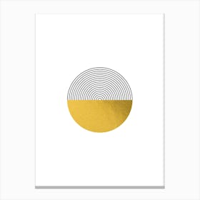 Gold Infinite Circle Abstract Canvas Print