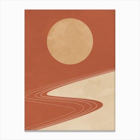 Moon and The Road Canvas Print