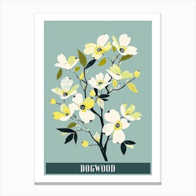 Dogwood Tree Flat Illustration 6 Poster Canvas Print