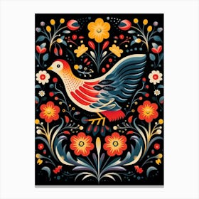 Folk Bird Illustration Pigeon 1 Canvas Print
