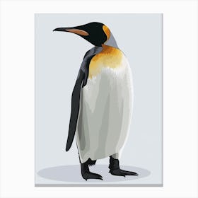 King Penguin Bleaker Island Minimalist Illustration 5 Canvas Print