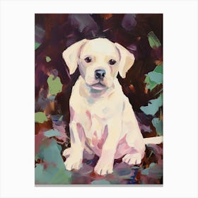 A Bull Terrier, Dog Painting, Impressionist 4 Canvas Print