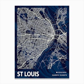 St Louis Crocus Marble Map Canvas Print