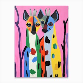 Colourful Kids Animal Art Hyena Canvas Print