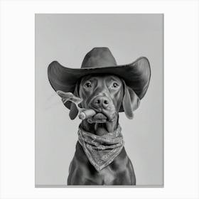 Vizsla Cowboy Canvas Print