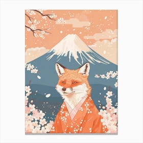 Fox In Cherry Blossoms Canvas Print