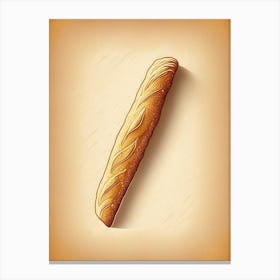 Breadstick Bakery Product Retro Drawing Canvas Print