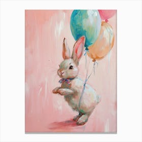 Cute Rabbit 3 With Balloon Canvas Print
