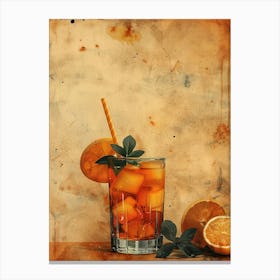 Orange Juice On A Grunge Background Canvas Print