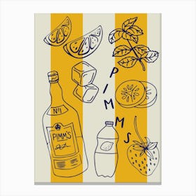 Pimms Cocktail Recipe Canvas Print