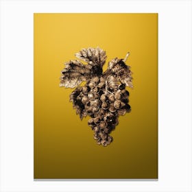 Gold Botanical Grape Vine on Mango Yellow n.3977 Canvas Print