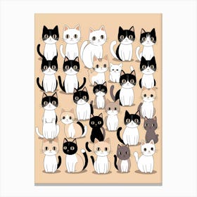 Kawaii Cats Canvas Print