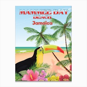 Mammee Bay Beach Jamaica Travel poster Canvas Print