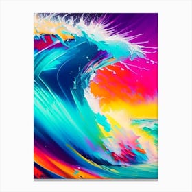 Surfing On Wave At Sea Waterscape Waterscape Bright Abstract 2 Canvas Print