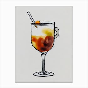 Espresso MCocktail Poster artini 2 Minimal Line Drawing With Watercolour Cocktail Poster Canvas Print
