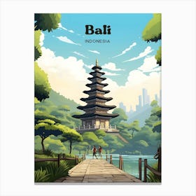 Bali Indonesia Vacation Travel Art Illustration Canvas Print