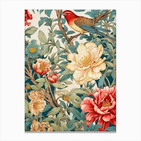 Bird In A Flower Canvas Print