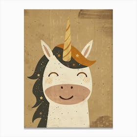 Cute Starry Unicorn Muted Pastels 3 Canvas Print