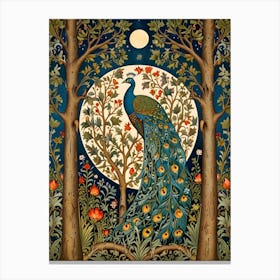 William Morris Peacock In The Forest Canvas Print