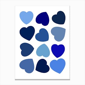 Blue Hearts Canvas Print