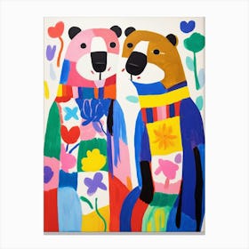 Colourful Kids Animal Art Otter 1 Canvas Print