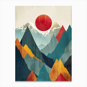 Minimalist Peaks: Mountain Muse Canvas Print