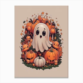 Ghosts And Pumpkins 2 Canvas Print