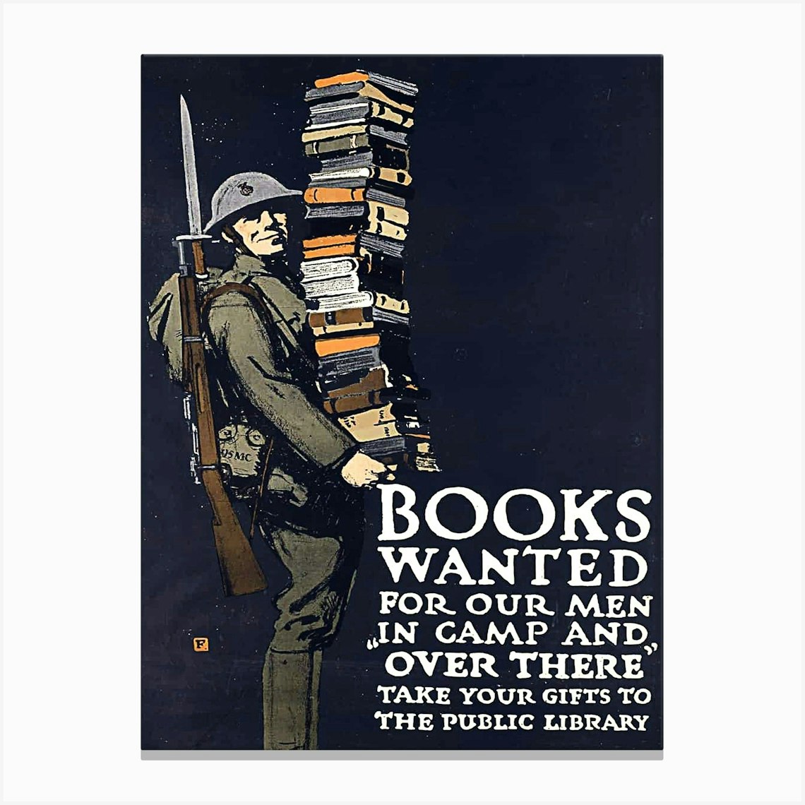 Books Wanted, Vintage Ww2 Propaganda Poster Canvas Print by Vintage Spirit
