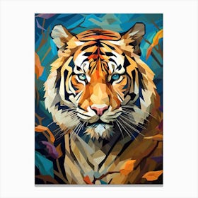 Tiger Art In Cubistic Style 4 Canvas Print