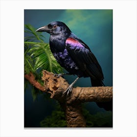 Vivid Canopy: Purple-Throated Fruitcrow Wall Print Canvas Print