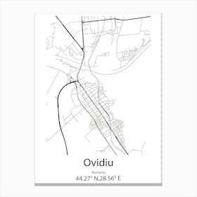 Ovidiu,Romania Minimalist Map Canvas Print